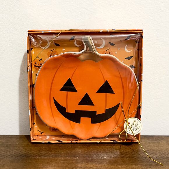 NWT: Eccolo - Jack O'Lantern Ceramic, Decorative, Catch-all, Halloween Tray - Picture 1 of 3